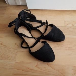 Black flat girls shoes